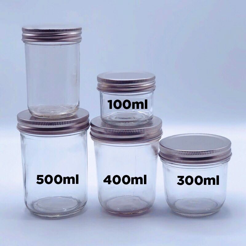 500ml Silver Metal Lid Cylindrical Glass Jar Befavored Shop